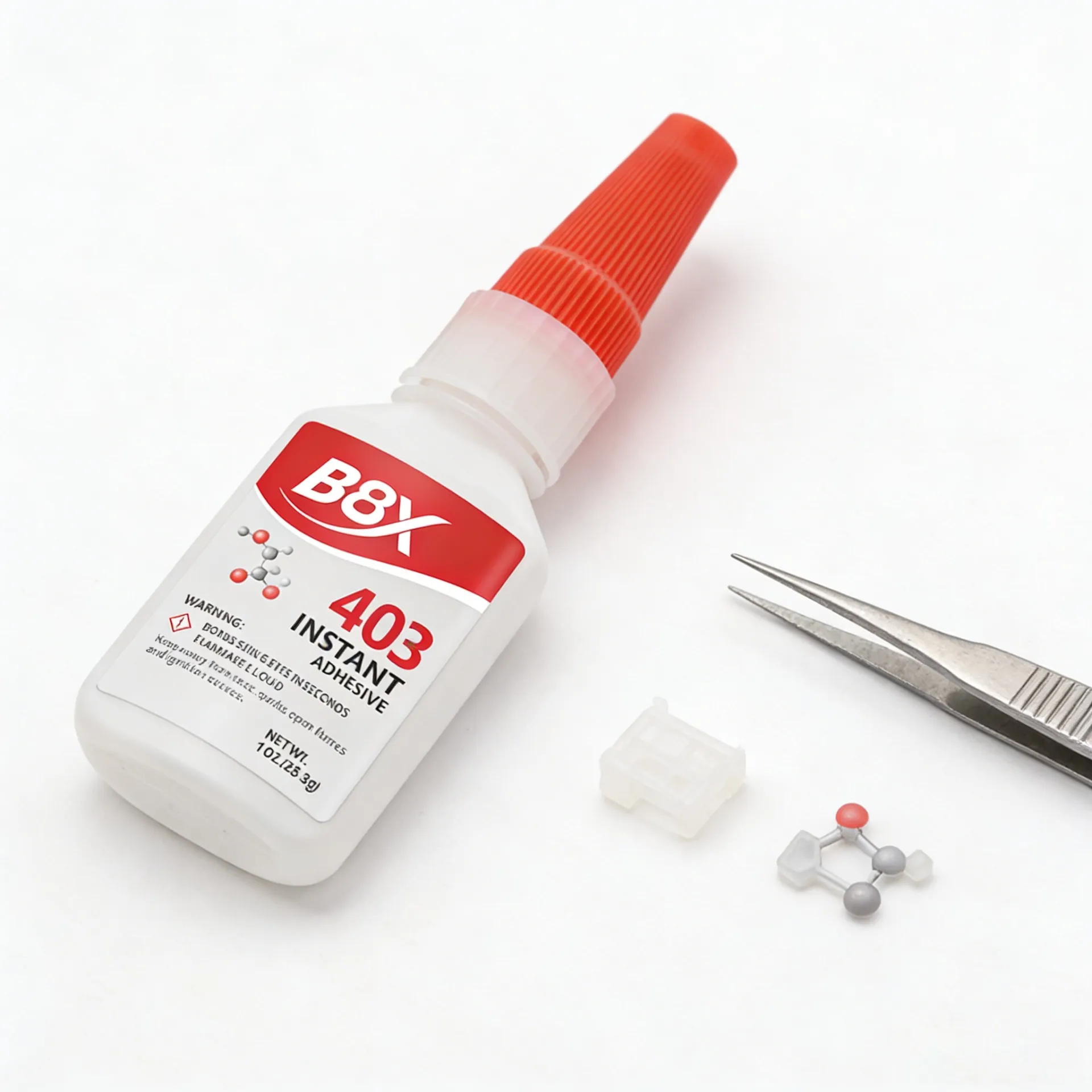 High-Viscosity Cyanoacrylate for Porous Substrates with Minimal Fuming and Discoloration